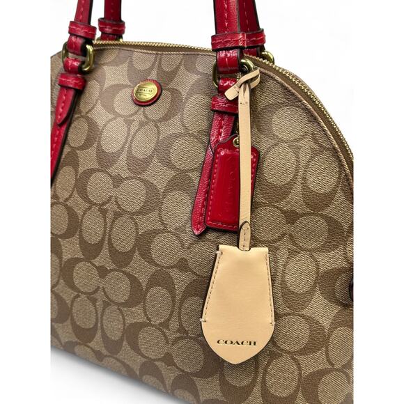 Coach Peyton Signature Cora Dome Coated Canvas Satchel Bag - Picture 12 of 16